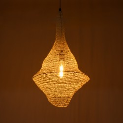 KENTUCKY 01871 Vintage Κρεμαστό Φωτιστικό Οροφής με Ντουί 1 x E27 AC 220-240V IP20 - Μπεζ - Μ35 x Π35 x Υ60cm