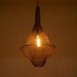 KENTUCKY 01872 Vintage Κρεμαστό Φωτιστικό Οροφής με Ντουί 1 x E27 AC 220-240V IP20 - Καφέ - Μ35 x Π35 x Υ60cm