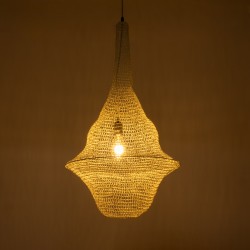 KENTUCKY 01874 Vintage Κρεμαστό Φωτιστικό Οροφής με Ντουί 1 x E27 AC 220-240V IP20 - Μπεζ - Μ50 x Π50 x Υ90cm