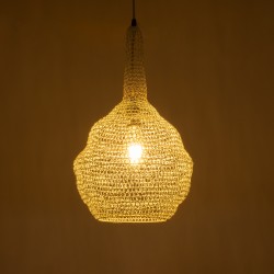 KENTUCKY 01880 Vintage Κρεμαστό Φωτιστικό Οροφής με Ντουί 1 x E27 AC 220-240V IP20 - Μπεζ - Μ30 x Π30 x Υ50cm