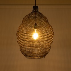 KENTUCKY 01899 Vintage Κρεμαστό Φωτιστικό Οροφής με Ντουί 1 x E27 AC 220-240V IP20 - Καφέ - Μ40 x Π40 x Y60cm