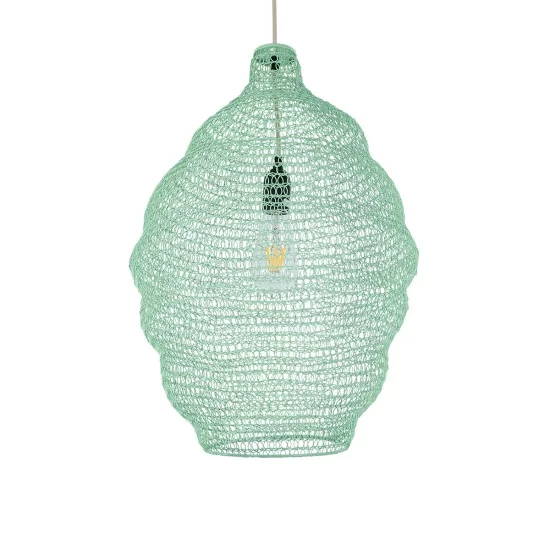 KENTUCKY 01900 Vintage Κρεμαστό Φωτιστικό Οροφής με Ντουί 1 x E27 AC 220-240V IP20 - Τιρκουάζ - Μ40 x Π40 x Y60cm