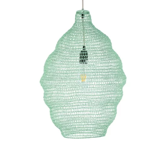 KENTUCKY 01900 Vintage Κρεμαστό Φωτιστικό Οροφής με Ντουί 1 x E27 AC 220-240V IP20 - Τιρκουάζ - Μ40 x Π40 x Y60cm