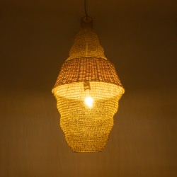 KENTUCKY 01910 Vintage Κρεμαστό Φωτιστικό Οροφής με Ντουί 1 x E27 AC 220-240V IP20 - Μπεζ - Μ40 x Π40 x Υ80cm