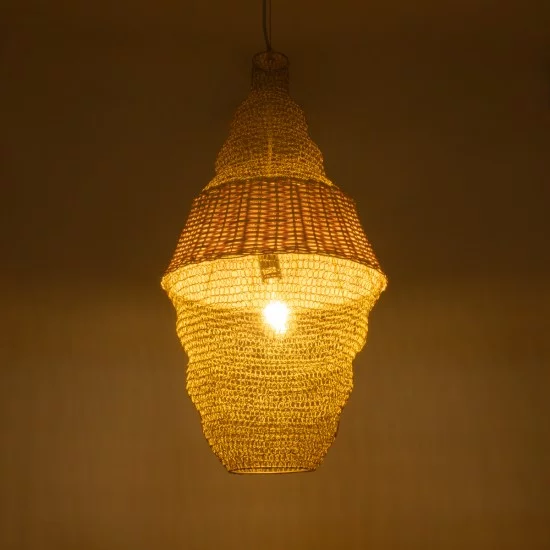 KENTUCKY 01910 Vintage Κρεμαστό Φωτιστικό Οροφής με Ντουί 1 x E27 AC 220-240V IP20 - Μπεζ - Μ40 x Π40 x Υ80cm