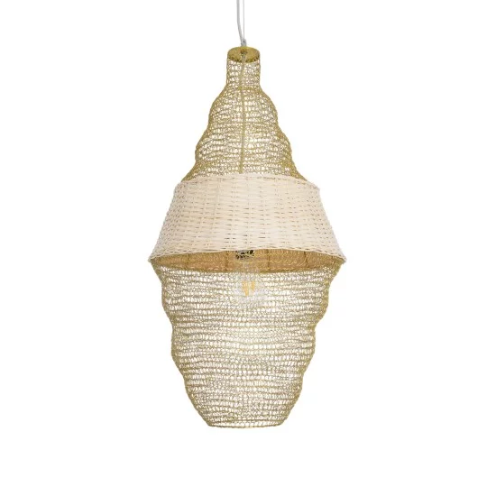 KENTUCKY 01910 Vintage Κρεμαστό Φωτιστικό Οροφής με Ντουί 1 x E27 AC 220-240V IP20 - Μπεζ - Μ40 x Π40 x Υ80cm