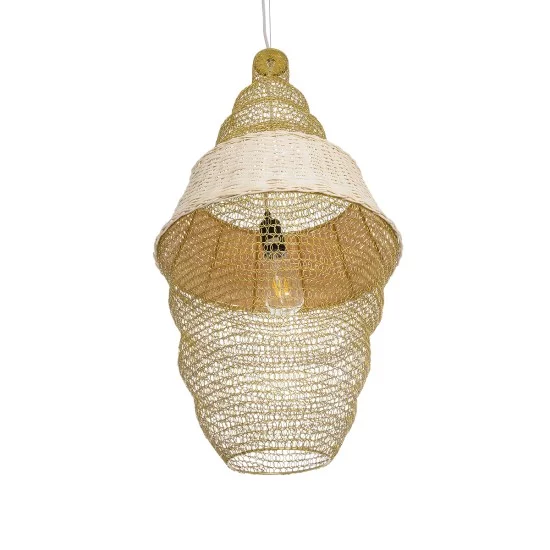 KENTUCKY 01910 Vintage Κρεμαστό Φωτιστικό Οροφής με Ντουί 1 x E27 AC 220-240V IP20 - Μπεζ - Μ40 x Π40 x Υ80cm