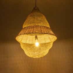 KENTUCKY 01911 Vintage Κρεμαστό Φωτιστικό Οροφής με Ντουί 1 x E27 AC 220-240V IP20 - Μπεζ - Μ60 x Π60 x Υ80cm