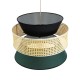 SAIGE 01916 Boho Κρεμαστό Φωτιστικό Πλέγμα Μονόφωτο 1 x E27 IP20 Μπεζ Ρατάν με Μαύρο & Πράσινο Ύφασμα - Μ50 x Π50 x Υ36cm SAIGE 01916 Boho Κρεμαστό Φωτιστικό Πλέγμα Μονόφωτο 1 x E27 IP20 Μπεζ Ρατάν με Μαύρο & Πράσινο Ύφασμα - Μ50 x Π50 x Υ36cm