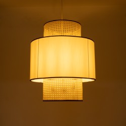 SAIGE 01917 Boho Κρεμαστό Φωτιστικό Οροφής με Ντουί 1 x E27 AC 220-240V IP20 - Μπεζ & Μαύρο - Μ50 x Π50 x Υ60cm