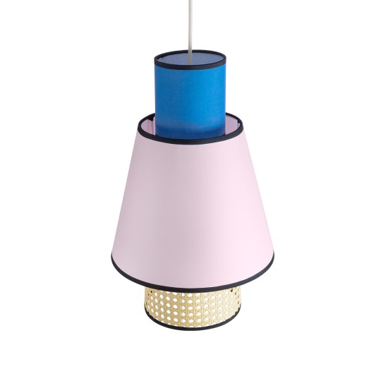 SAIGE 01921 Boho Κρεμαστό Φωτιστικό Πλέγμα Μονόφωτο 1 x E27 IP20 Μπεζ Ρατάν με Μπλε & Ροζ Ύφασμα - Μ30 x Π30 x Υ48cm SAIGE 01921 Boho Κρεμαστό Φωτιστικό Πλέγμα Μονόφωτο 1 x E27 IP20 Μπεζ Ρατάν με Μπλε & Ροζ Ύφασμα - Μ30 x Π30 x Υ48cm