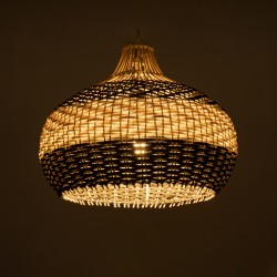 BARBADOS 01946 Boho Κρεμαστό Φωτιστικό Οροφής με Ντουί 1 x E27 AC 220-240V IP20 - Μπεζ & Λαδί - Μ40 x Π40 x Υ34cm