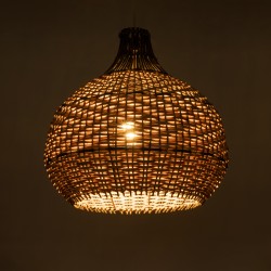 SEYCHELLES 01948 Boho Κρεμαστό Φωτιστικό Οροφής με Ντουί 1 x E27 AC 220-240V IP20 - Καφέ & Λαδί - Μ40 x Π40 x Υ40cm