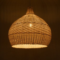 SANTACRUZ 01951 Boho Κρεμαστό Φωτιστικό Οροφής με Ντουί 1 x E27 AC 220-240V IP20 - Μπεζ & Καφέ - Μ60 x Π60 x Υ60cm