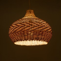 PANAMA 01952 Boho Κρεμαστό Φωτιστικό Οροφής με Ντουί 1 x E27 AC 220-240V IP20 - Μπεζ & Καφέ - Μ40 x Π40 x Υ34cm