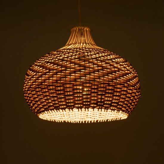 PANAMA 01952 Boho Κρεμαστό Φωτιστικό Οροφής με Ντουί 1 x E27 AC 220-240V IP20 - Μπεζ & Καφέ - Μ40 x Π40 x Υ34cm