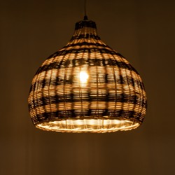 JAMAICA 01954 Boho Κρεμαστό Φωτιστικό Οροφής με Ντουί 1 x E27 AC 220-240V IP20 - Μπεζ & Λαδί - Μ40 x Π40 x Υ37cm