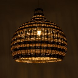 JAMAICA 01955 Boho Κρεμαστό Φωτιστικό Οροφής με Ντουί 1 x E27 AC 220-240V IP20 - Μπεζ & Λαδί - Μ60 x Π60 x Υ60cm