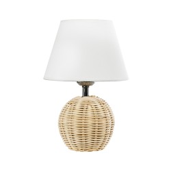 HASUMI 01957 Boho Επιτραπέζιο Φωτιστικό Πορτατίφ με Ντουί 1 x E27 AC 220-240V IP20 - Μπεζ & Λευκό - Μ19 x Π19 x Υ30cm