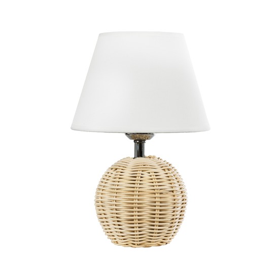 HASUMI 01957 Boho Επιτραπέζιο Φωτιστικό Πορτατίφ με Ντουί 1 x E27 AC 220-240V IP20 - Μπεζ & Λευκό - Μ19 x Π19 x Υ30cm