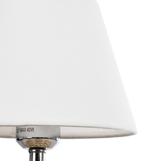 HASUMI 01957 Boho Επιτραπέζιο Φωτιστικό Πορτατίφ με Ντουί 1 x E27 AC 220-240V IP20 - Μπεζ & Λευκό - Μ19 x Π19 x Υ30cm