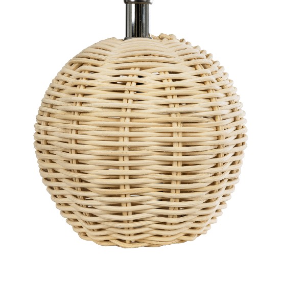 HASUMI 01957 Boho Επιτραπέζιο Φωτιστικό Πορτατίφ με Ντουί 1 x E27 AC 220-240V IP20 - Μπεζ & Λευκό - Μ19 x Π19 x Υ30cm