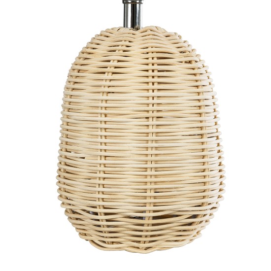 HASUMI 01958 Boho Επιτραπέζιο Φωτιστικό Πορτατίφ με Ντουί 1 x E27 AC 220-240V IP20 - Μπεζ & Λευκό - Μ18 x Π18 x Υ36cm