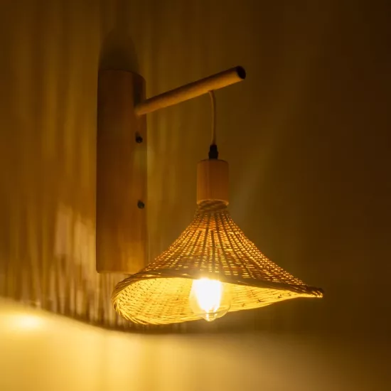  KALIA 01964 Boho Φωτιστικό Τοίχου - Απλίκα με Ντουί 1 x E27 AC 220-240V IP20 - Μπεζ - Μ33 x Π36 x Υ42cm