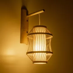  TULUM 01971 Boho Φωτιστικό Τοίχου - Απλίκα με Ντουί 1 x E27 AC 220-240V IP20 - Μπεζ - Μ24 x Π32 x Υ55cm