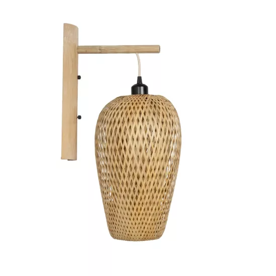  SELVA 01977 Boho Φωτιστικό Τοίχου - Απλίκα με Ντουί 1 x E27 AC 220-240V IP20 - Μπεζ - Μ24 x Π32 x Υ56cm