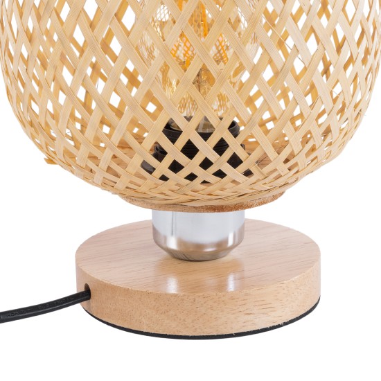 KERRY 01981 Boho Επιτραπέζιο Φωτιστικό Πορτατίφ με Ντουί 1 x E27 AC 220-240V IP20 - Μπεζ - Μ18 x Π18 x Υ25cm