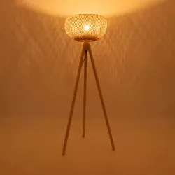 POPPY 01983 Boho Επιδαπέδιο Φωτιστικό με Ντουί 1 x E27 AC 220-240V IP20 - Μπεζ - Μ58 x Π58 x Υ143cm