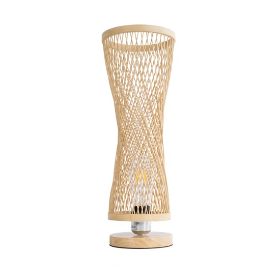 ROWAN 01994 Boho Επιτραπέζιο Φωτιστικό Πορτατίφ με Ντουί 1 x E27 AC 220-240V IP20 - Μπεζ - Μ17 x Π17 x Υ42cm