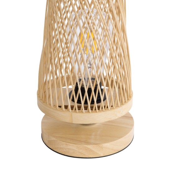 ROWAN 01994 Boho Επιτραπέζιο Φωτιστικό Πορτατίφ με Ντουί 1 x E27 AC 220-240V IP20 - Μπεζ - Μ17 x Π17 x Υ42cm