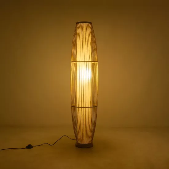 TULUM 02002 Boho Επιδαπέδιο Φωτιστικό με Ντουί 1 x E27 AC 220-240V IP20 - Μπεζ - Μ30 x Π30 x Υ120cm