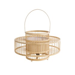 SORENIA 02003 Boho Επιδαπέδιο Φωτιστικό με Ντουί 1 x E27 AC 220-240V IP20 - Μπεζ - Μ48 x Π48 x Υ27cm