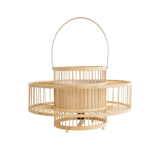 SORENIA 02003 Boho Επιδαπέδιο Φωτιστικό με Ντουί 1 x E27 AC 220-240V IP20 - Μπεζ - Μ48 x Π48 x Υ27cm