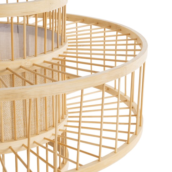 SORENIA 02003 Boho Επιδαπέδιο Φωτιστικό με Ντουί 1 x E27 AC 220-240V IP20 - Μπεζ - Μ48 x Π48 x Υ27cm