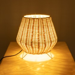 BOLSON 02010 Boho Επιδαπέδιο Φωτιστικό με Ντουί 1 x E27 AC 220-240V IP20 - Μπεζ & Λευκό - Μ30 x Π30 x Υ30cm