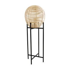 NERINA 02015 Boho Επιδαπέδιο Φωτιστικό με Ντουί 1 x E27 AC 220-240V IP20 - Μαύρο & Μπεζ - Μ40 x Π40 x Υ115cm