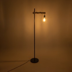 MINDELO 02033 Μοντέρνο Επιδαπέδιο Φωτιστικό με Ντουί 1 x E27 AC 220-240V IP20 - Μαύρο & Μπεζ - Μ35 x Π24 x Υ150cm