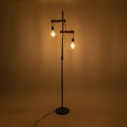 MINDELO 02034 Μοντέρνο Επιδαπέδιο Φωτιστικό με Ντουί 2 x E27 AC 220-240V IP20 - Μαύρο & Μπεζ - Μ40 x Π24 x Υ175cm