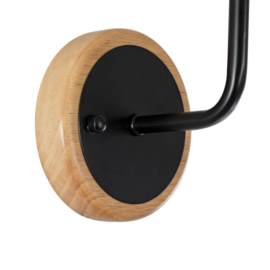 MANU 02043 Μοντέρνο Φωτιστικό Τοίχου - Απλίκα με Ντουί 1 x E27 AC 220-240V IP20 - Μαύρο & Μπεζ - Μ18 x Π20 x Υ37cm