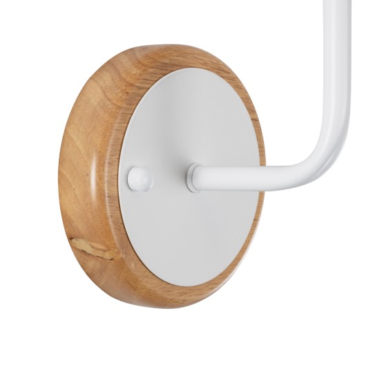 MANU 02044 Μοντέρνο Φωτιστικό Τοίχου - Απλίκα με Ντουί 1 x E27 AC 220-240V IP20 - Λευκό & Μπεζ - Μ18 x Π20 x Υ37cm