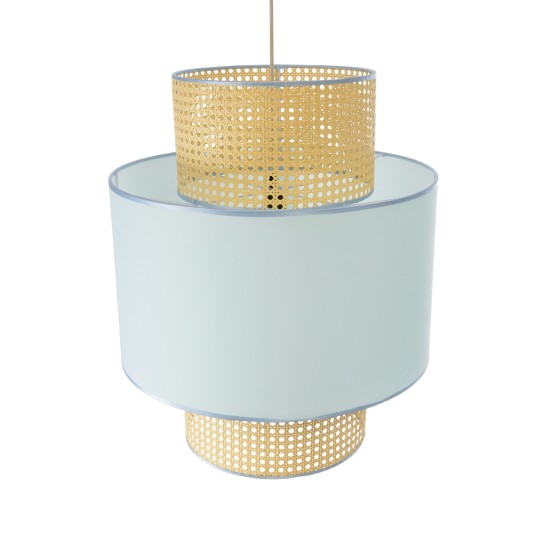 SAIGE 02045 Boho Κρεμαστό Φωτιστικό Καπέλο Μονόφωτο 1 x E27 IP20 Μπεζ Rattan με Γαλάζιο Ύφασμα - Μ50 x Π50 x Υ60cm SAIGE 02045 Boho Κρεμαστό Φωτιστικό Καπέλο Μονόφωτο 1 x E27 IP20 Μπεζ Rattan με Γαλάζιο Ύφασμα - Μ50 x Π50 x Υ60cm