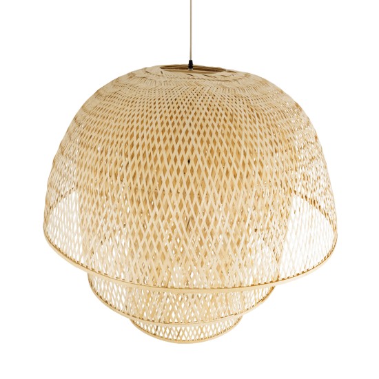 HIROKA 02046 Boho Κρεμαστό Φωτιστικό Καμπάνα Μονόφωτο 1 x E27 IP20 Μπεζ Ξύλο - Μ100 x Π100 x Υ110cm HIROKA 02046 Boho Κρεμαστό Φωτιστικό Καμπάνα Μονόφωτο 1 x E27 IP20 Μπεζ Ξύλο - Μ100 x Π100 x Υ110cm