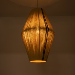 SALERNO 02077 Boho Κρεμαστό Φωτιστικό Οροφής με Ντουί 1 x E27 AC 220-240V IP20 - Μπεζ & Μαύρο - Μ50 x Π50 x Υ80cm