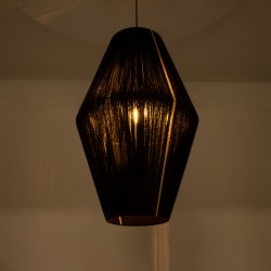 SALERNO 02078 Boho Κρεμαστό Φωτιστικό Οροφής με Ντουί 1 x E27 AC 220-240V IP20 - Μαύρο & Μπεζ - Μ50 x Π50 x Υ80cm