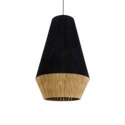 SALERNO 02080 Boho Κρεμαστό Φωτιστικό Οροφής με Ντουί 1 x E27 AC 220-240V IP20 - Μαύρο & Μπεζ - Μ50 x Π50 x Υ80cm