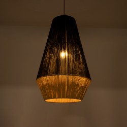 SALERNO 02080 Boho Κρεμαστό Φωτιστικό Οροφής με Ντουί 1 x E27 AC 220-240V IP20 - Μαύρο & Μπεζ - Μ50 x Π50 x Υ80cm